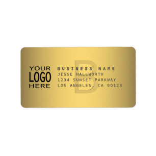 Etiqueta Your Logo & Modern Faux Metal Return Address