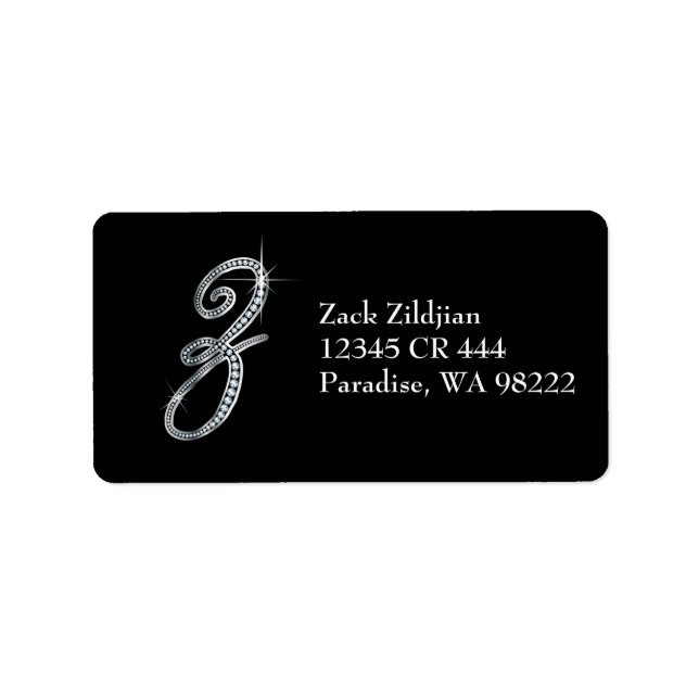 Etiqueta Z Script "Diamond Bling" (Frente)