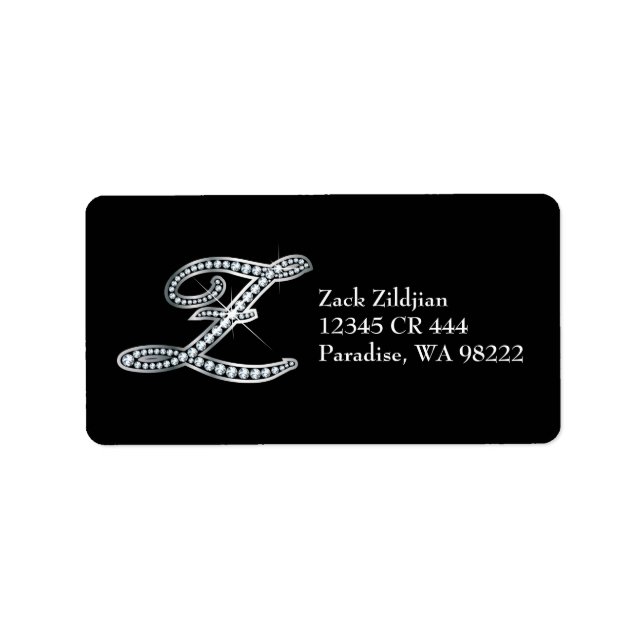 Etiqueta Z Script "Diamond Bling" (Frente)