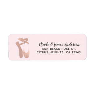 Etiqueta Zapatillas de ballet rosadas bailarina rosa dorado