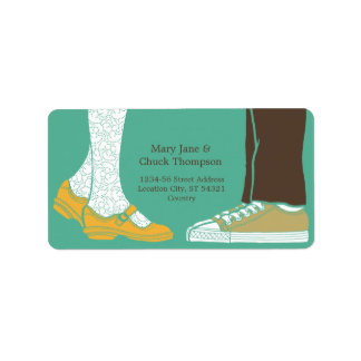 Etiqueta Zapatos y zapatillas de mujer Boda ilustrado (Mint
