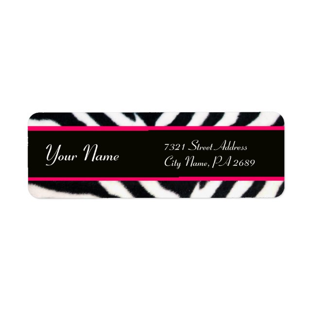 ETIQUETA ZEBRA BLANCA NEGRA PINK FUR MONOGRAM (Frente)