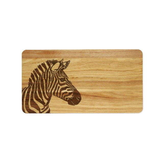 Etiqueta Zebra de madera entrelazada (Frente)