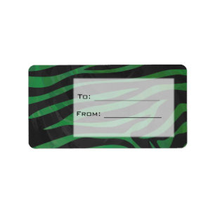 Etiqueta Zebra Monogram Black and Green Print