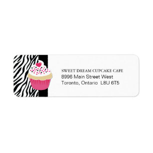 Etiqueta Zebra Print Bakery Return Address Label