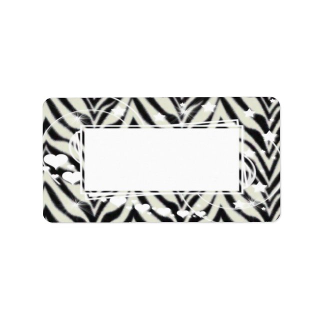 Etiqueta Zebra Shooting Hearts and Stars (Frente)