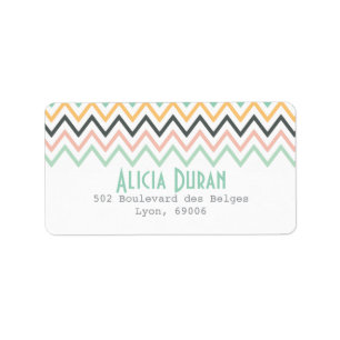 Etiqueta Zigzag femenino moderno de Chevron personalizado