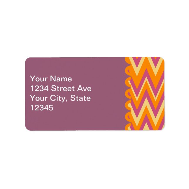 Etiqueta ZigZag tribal azteca (Frente)