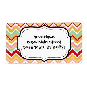 Etiqueta Zigzag tribal azteca de la fiesta de Chevron de