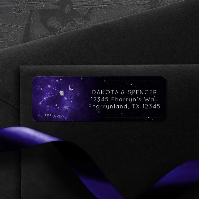 Etiqueta Zodiac Purple Aries | Horoscopio Astrológico Cósmi (Subido por el creador)