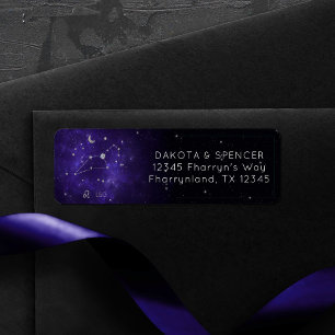 Etiqueta Zodiac Purple Leo   Horoscopio Astrológico Cósmico