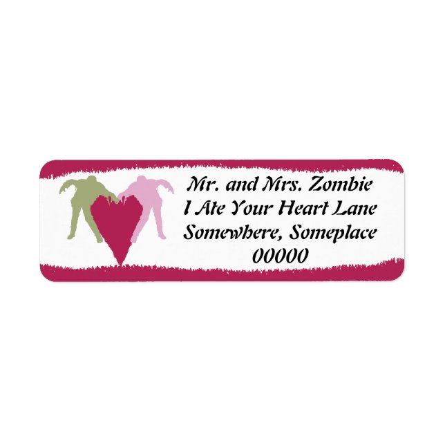 Etiqueta Zombie Love Heart (Frente)