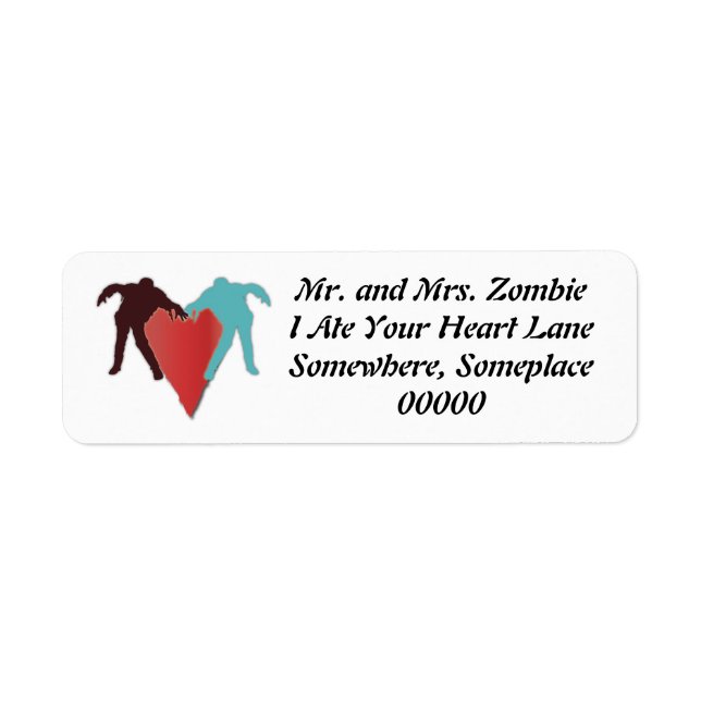 Etiqueta Zombie Love Heart (Frente)
