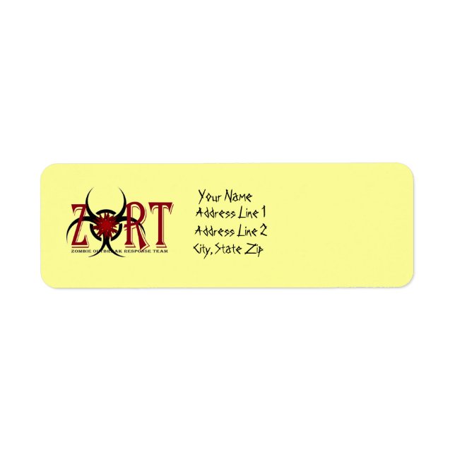 Etiqueta Zombie Outbreak Response Team Address Labels (Frente)