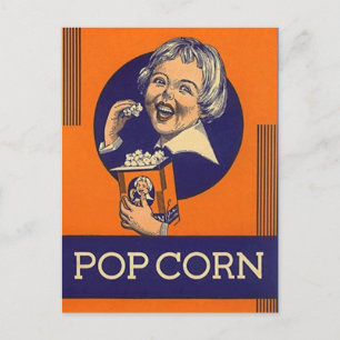 Etiquetado de palomitas antiguas y postales nostál