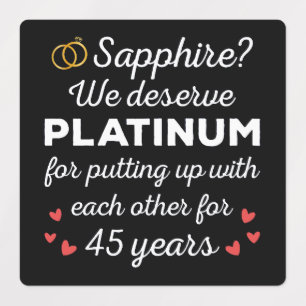 Etiquetas 45° Aniversario Boda I - Pareja Graciosa de Sapphi