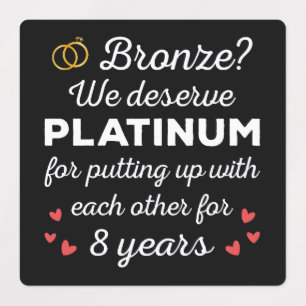 Etiquetas 8.º Aniversario Boda I - Pareja Graciosa de Bronce