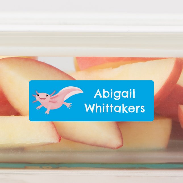 Etiquetas Aaxolotl lindo rosa feliz personalizado (Fijada)