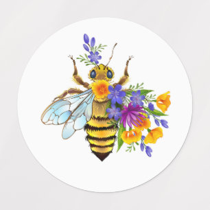 Etiquetas Abeja de flor con plantas silvestres