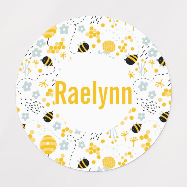 Etiquetas Abejas de burbujas (Diseño 3)