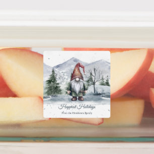 Etiquetas Acuarela Holiday Gnome Baking Personalizado