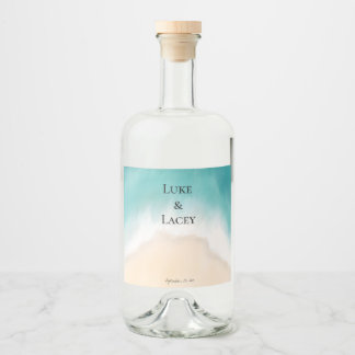 etiquetas acuáticas de bodas de playa