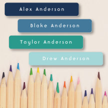 Etiquetas adhesivas a prueba de agua azul de piel