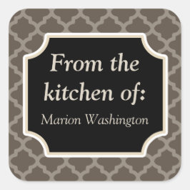 Etiquetas Adhesivas de Cocina Marrón Rústico