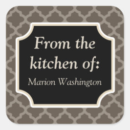 Etiquetas Adhesivas de Cocina Marrón Rústico