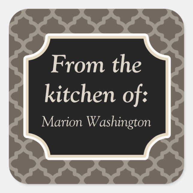 Etiquetas Adhesivas de Cocina Marrón Rústico (Anverso)