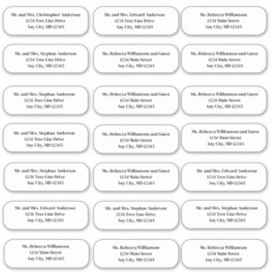 Etiquetas adhesivas de dirección de sobre de boda
