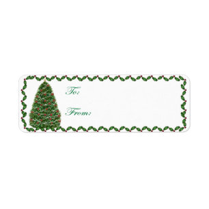 Etiquetas adhesivas del regalo del árbol de