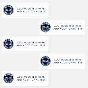 Etiquetas Agregar empleados con logotipo comercial y texto