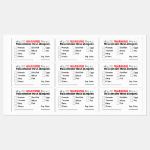 Etiquetas alergénicas para contenedores de aliment