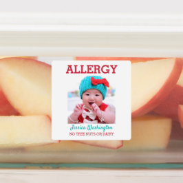 Etiquetas Alerta alérgica fotográfica Personalizado infantil
