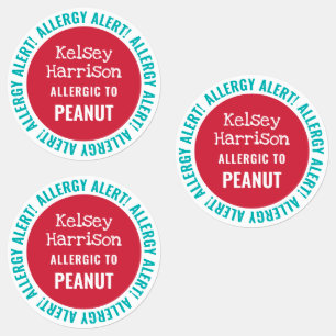 Etiquetas Alerta alérgica impermeable Cuidados personalizado