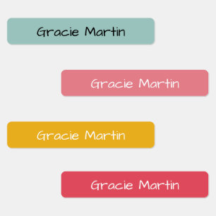 Etiquetas Amarillo rosa azul de vuelta a la escuela rectangu