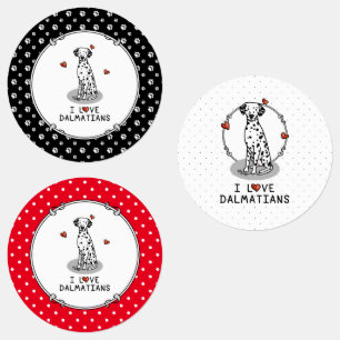 Etiquetas Amo a los dálmatas (negros 1) Corazones adorables