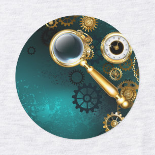 Etiquetas Ampliador en estilo Steampunk