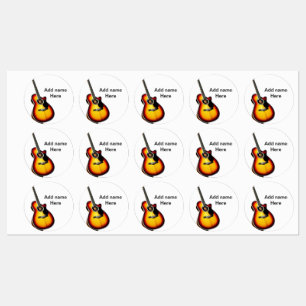 Etiquetas Añadir el nombre texto guitarra acústica marrón ed
