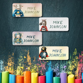 Etiquetas Animales Héroes niños impermeables llaman ropa