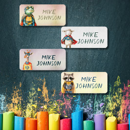 Etiquetas Animales Héroes niños impermeables llaman ropa