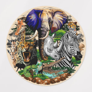 Etiquetas Animales salvajes de sabana africanos