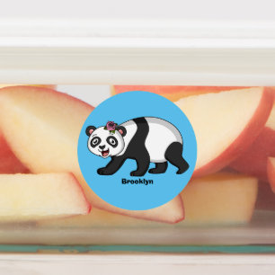 Etiquetas Aoso panda alegre y lindo con personalizado de flo