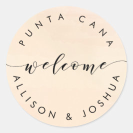 Etiquetas Apricot Welcome Pegatina para la bolsa d