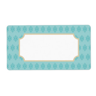 Etiquetas Aqua Damask