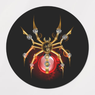 Etiquetas Araña de vapor sobre negro