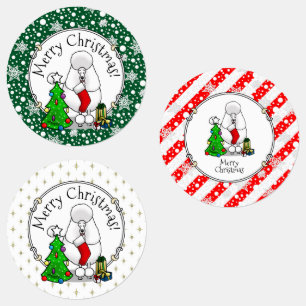 Etiquetas Árbol de navidad de moras 2 caniche (blanco)