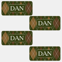 Argyle Knit Camo Green / Brown - Iniciales o Nombr