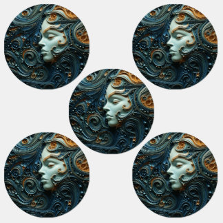Etiquetas Arte 3D de Moonlit Woman